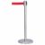 Barrier With Retractable Belt. Mirror Polished Red